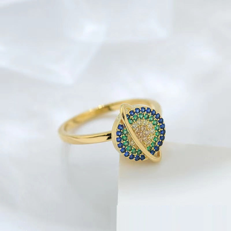 Planet Rotating Ring | European American Design Sense Jewelry