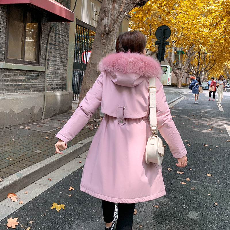 Ladies Mid-Length Down Puffer Jacket | Winter Padded Coa