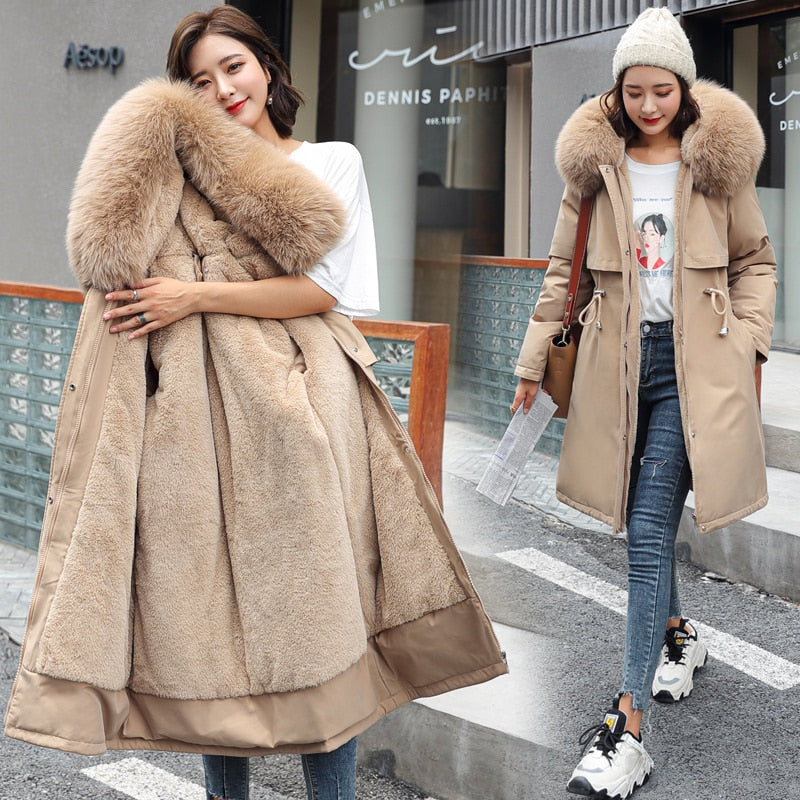 Ladies Mid-Length Down Puffer Jacket | Winter Padded Coa