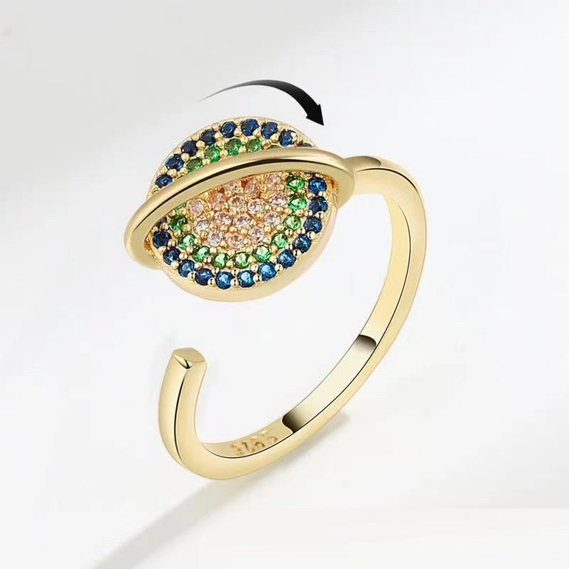 Planet Rotating Ring | European American Design Sense Jewelry