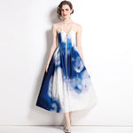 Tie Dye Printed Waist Dress Slip Dress