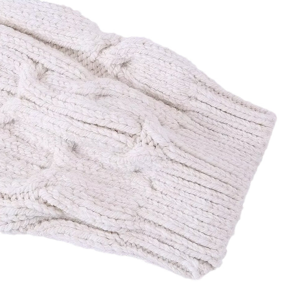 Women's White Knitted Cardigan Coat | Long Open Front Wrap
