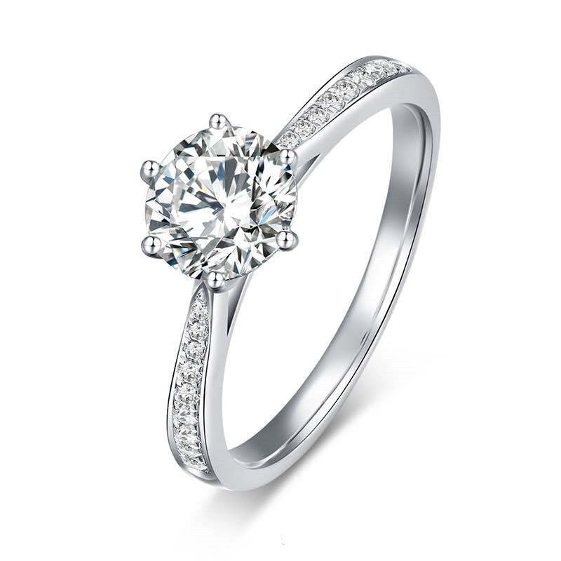 Simple Moissanite Ring | K Gold Craft Women's Fashion Band