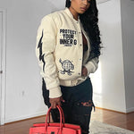 Fashion Women's Letter Print Casual Jacket