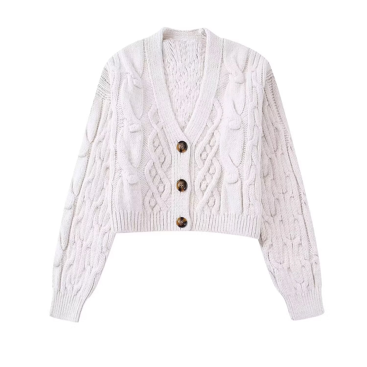 Women's White Knitted Cardigan Coat | Long Open Front Wrap