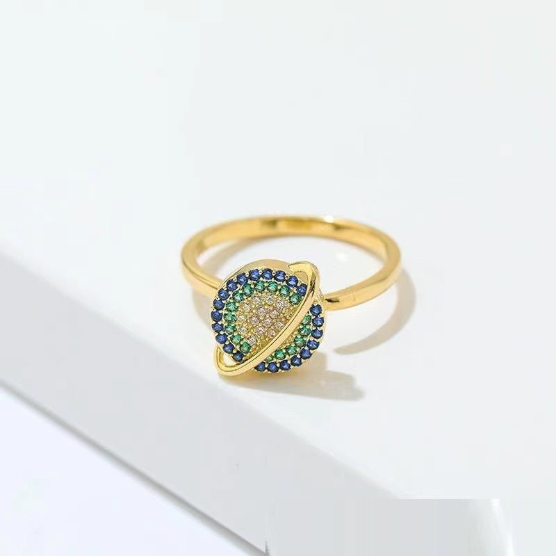 Planet Rotating Ring | European American Design Sense Jewelry