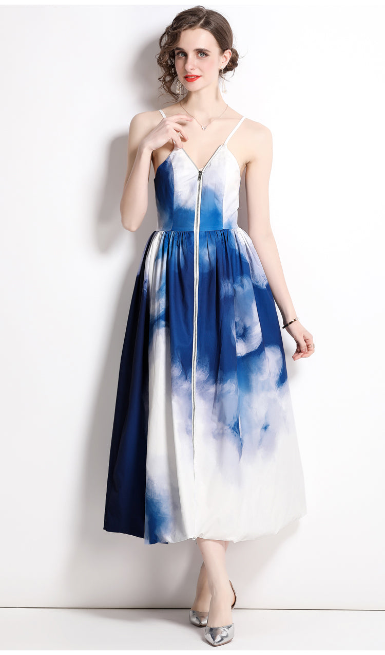 Tie Dye Waist Slip Dress | Women's Printed Summer Dress