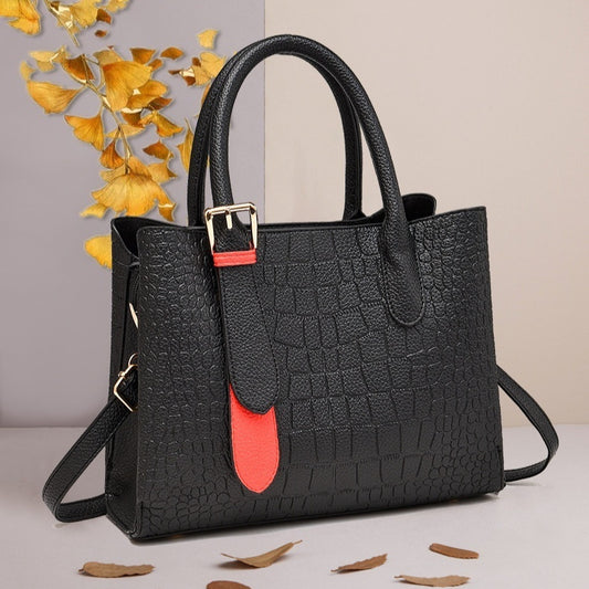 Women's shoulder bag with multiple interior compartments