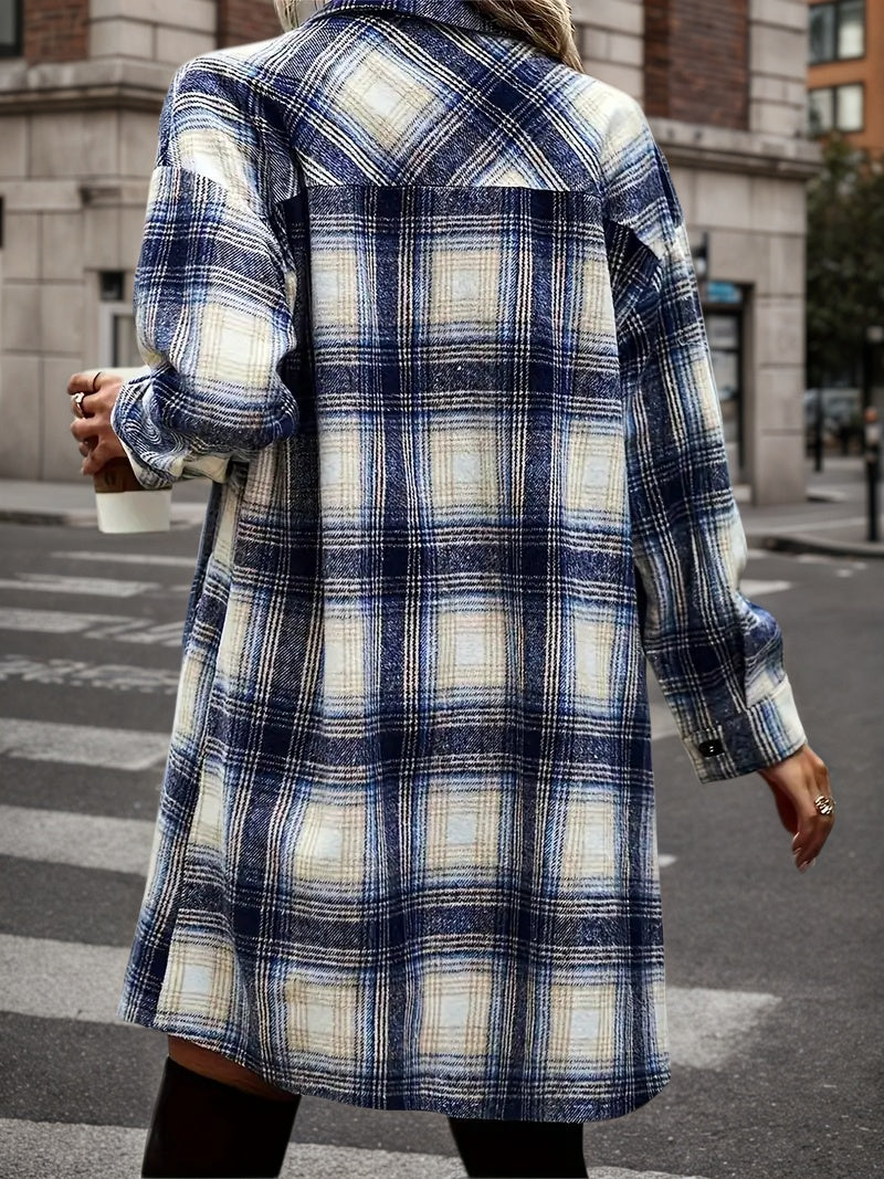 Women's Plaid Shack Set | Oversized Flannel & Denim Shorts