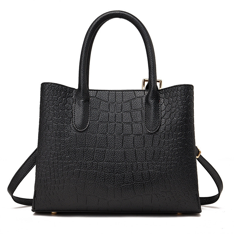 Square crossbody handbag with polyester lining