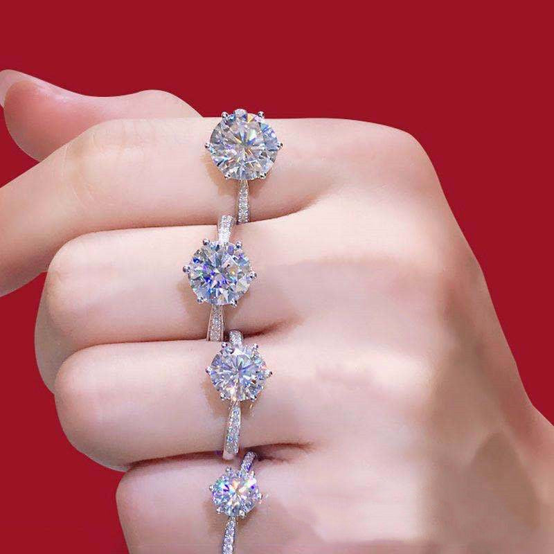 Simple Moissanite Ring | K Gold Craft Women's Fashion Band
