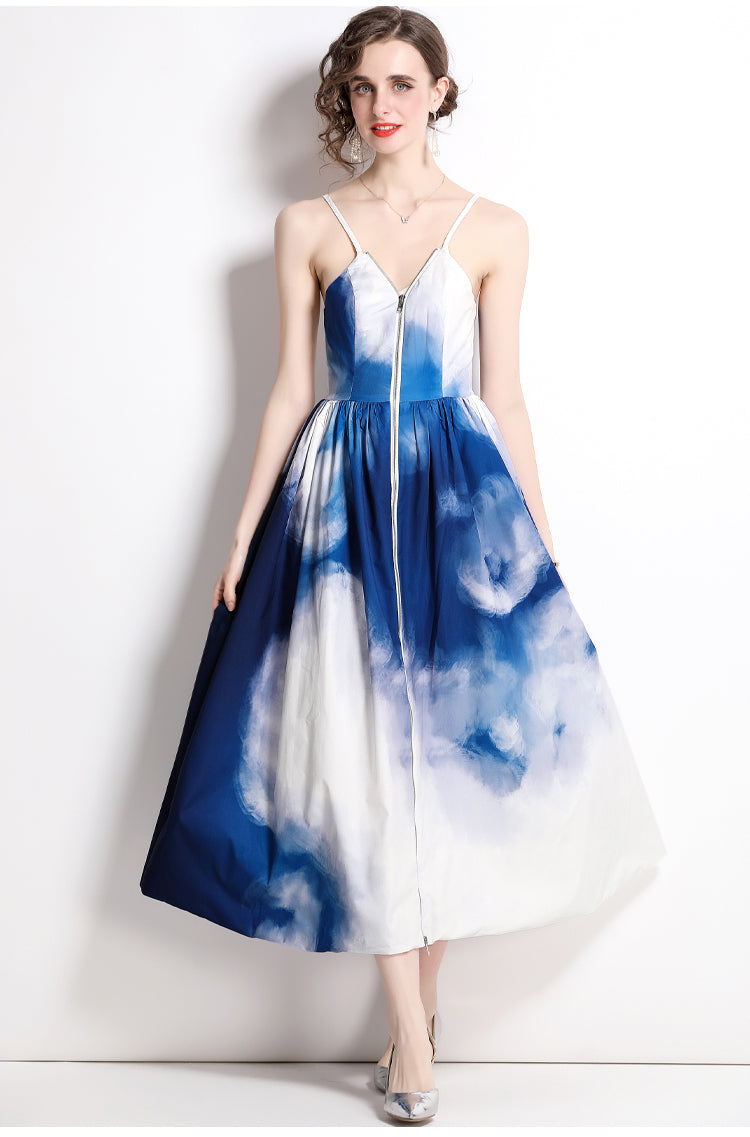 Tie Dye Waist Slip Dress | Women's Printed Summer Dress