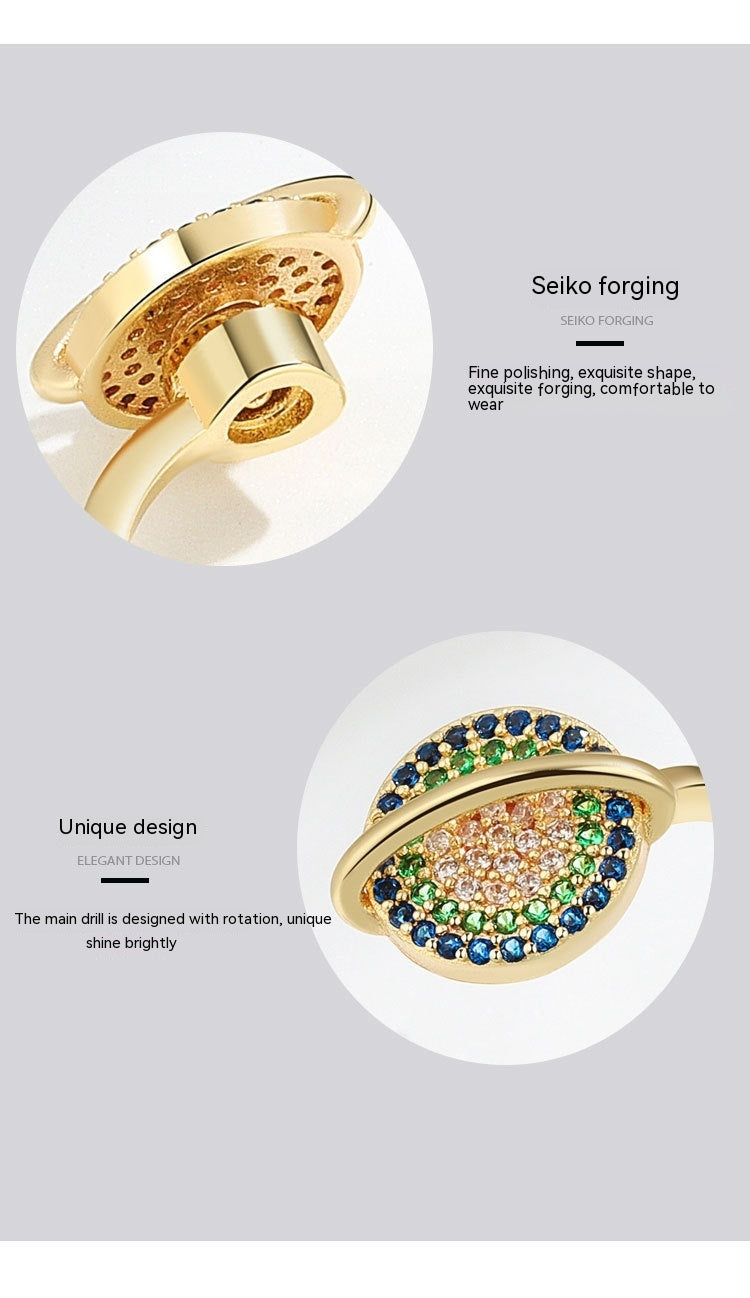 Planet Rotating Ring | European American Design Sense Jewelry