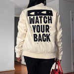 Fashion Women's Letter Print Casual Jacket