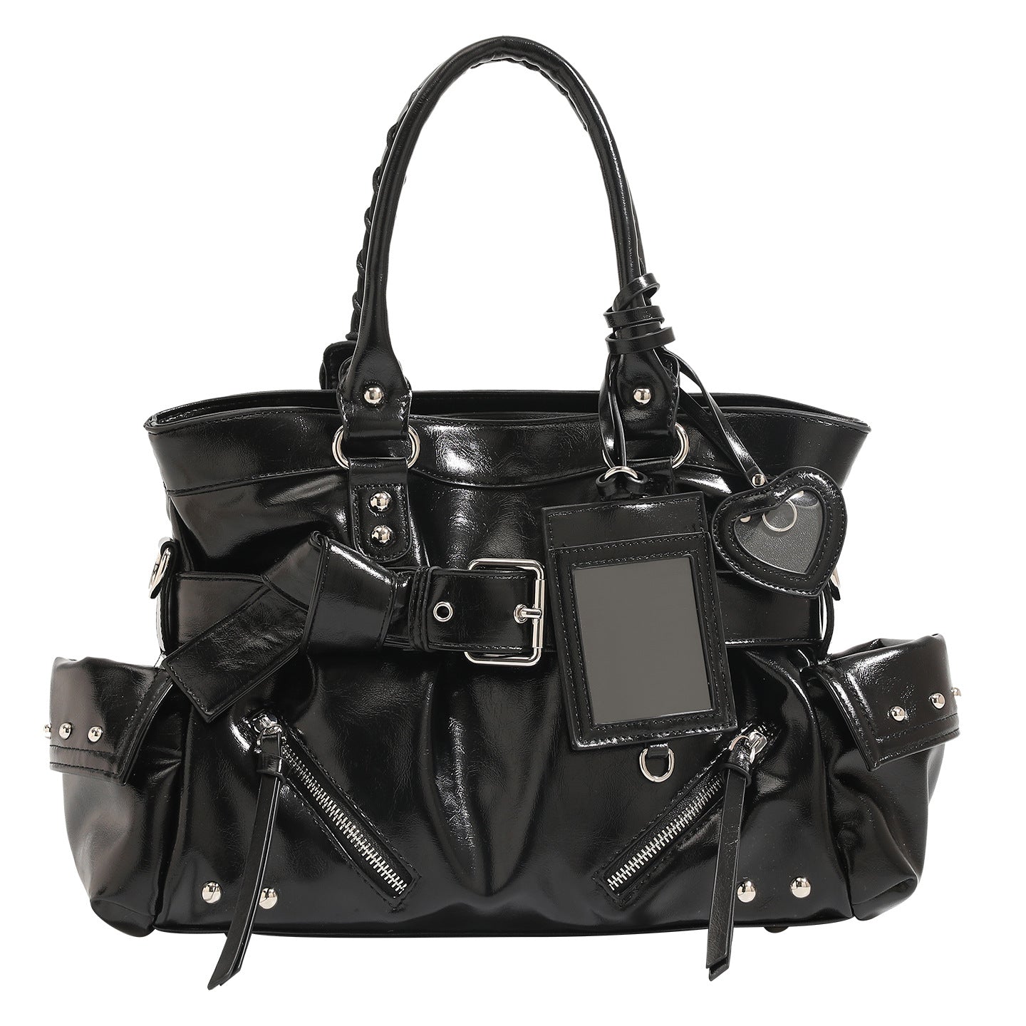 Women's shoulder bag with stitched detailing