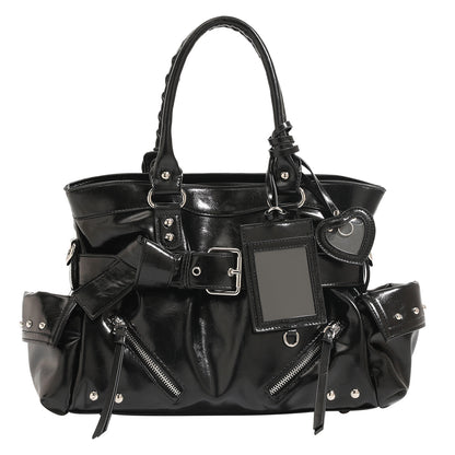 Women's shoulder bag with stitched detailing
