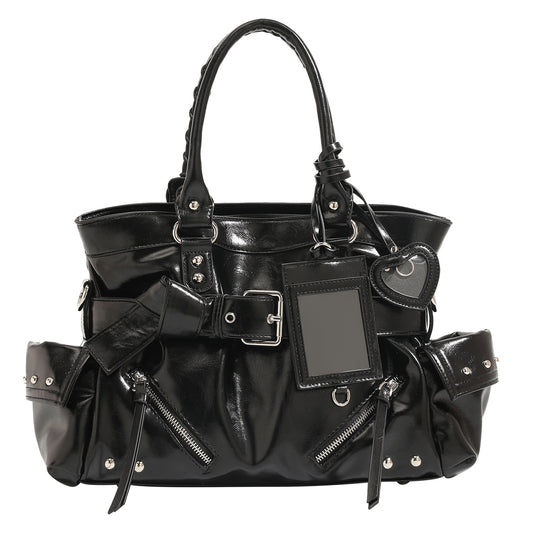 Women's shoulder bag with stitched detailing