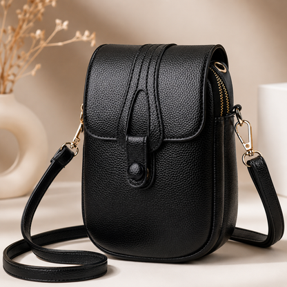 Women's black crocodile texture tote bag with shoulder strap
