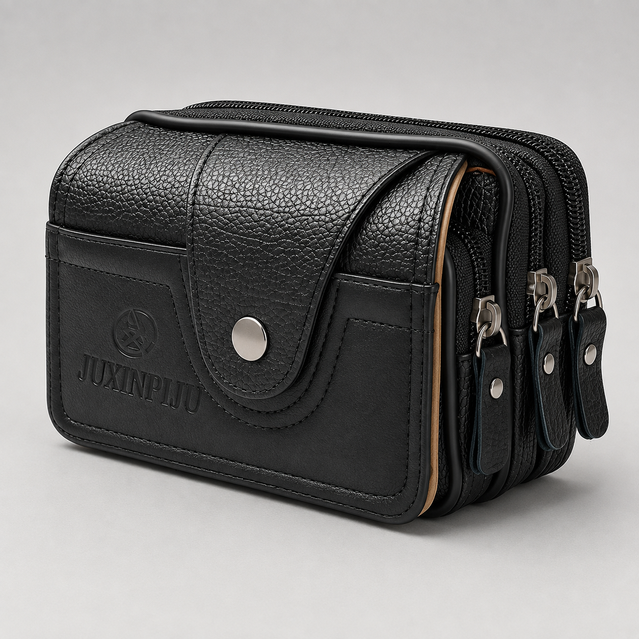 Women's black crossbody bag with adjustable shoulder strap