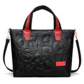 Women's handbag with multiple interior storage pockets